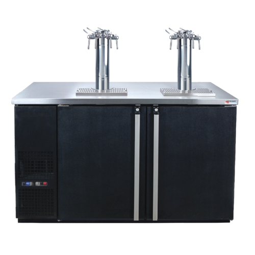 Micro Matic MDD58W-E-C 2 Quadruple Faucet Column Two Sections Pro-Line E-Series Dual Temperature Wine Cooler Dispenser