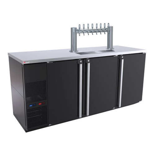 Micro Matic MBB78BC-E-A (12) 0.17 Keg Black Stainless Steel with 4 Faucets Flat Top Pro-Line E-Series Beverage Station - 115 Volts