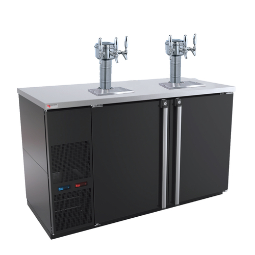 Micro Matic MBB58BC-E-B (8) 0.17 Keg Black Stainless Steel with 3 Faucets Flat Top Pro-Line E-Series Beverage Station - 115 Volts