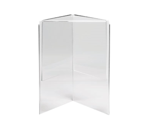 TableCraft Products 50703 5.25" W x 5.25" D x 7.25" H Acrylic Clear Three-Sided Menu Holder