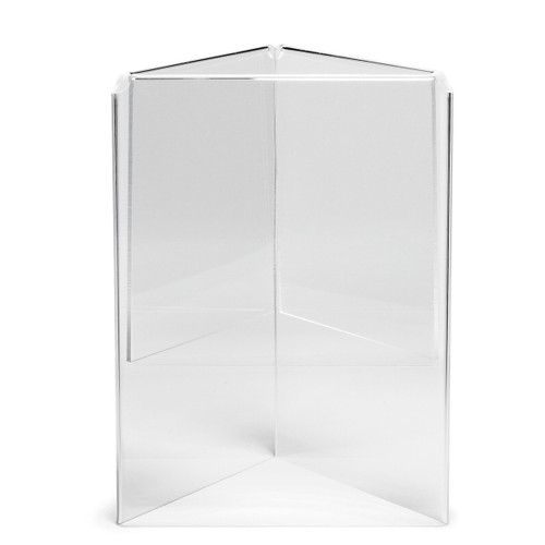 TableCraft Products 50703 5.25" W x 5.25" D x 7.25" H Acrylic Clear Three-Sided Menu Holder