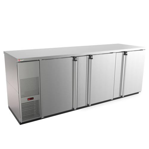 Micro Matic MBB94S-E 95.5" Stainless Steel Exterior Solid Door Pro-Line E-Series Refrigerated Back Bar Cabinet - 115 Volts