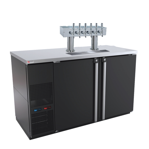 Micro Matic MBB58BC-E-A (8) 0.17 Keg Black Stainless Steel with 3 Faucets Flat Top Pro-Line E-Series Beverage Station - 115 Volts