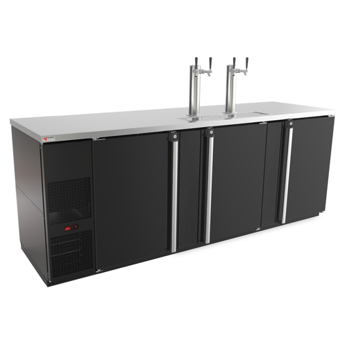 Micro Matic MDD94-E Black with 2 Faucets Flat Top Pro-Line E-Series Draft Beer Cooler Less Draft Tower - 115 Volts