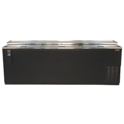 Micro Matic MDW79 80" All Black Exterior Deep Well Pro-Line Flat Top Bottle Cooler - 115 Volts