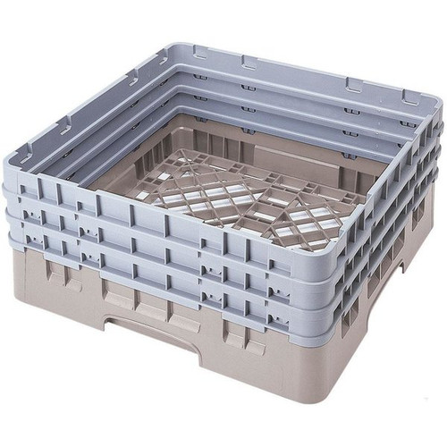 Cambro BR712184 Beige Polypropylene Full Size 1 Compartment with 3 Extenders Camrack Base Rack - 3 Cases
