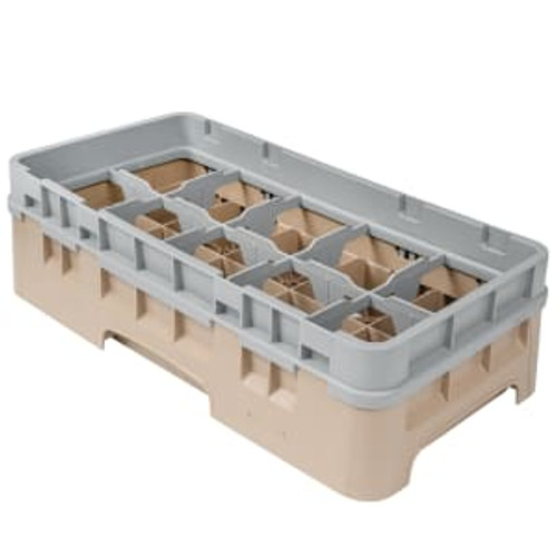 Cambro 10HC414184 Beige Half Size 10 Compartments with Extender Camrack Cup Rack - 5 Cases