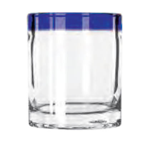 Libbey 92313 10 Oz. Aruba Rocks Glass With Cobalt Blue Rim (12 Each Per Case)