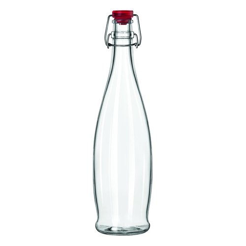 Libbey 13150035 33 7/8 Oz. With Red Wire Bail Lid Glass Water Bottle - (6 Each Per Case)