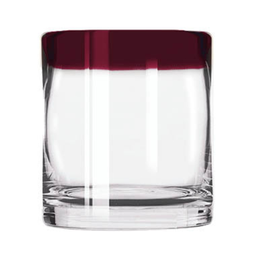 Libbey 92302R 12 Oz. Aruba Rocks Glass With Red Rim (12 Each Per Case)