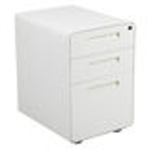 Flash Furniture HZ-AP535-01-W-GG 16" W x 21" D x 24" H White 3-tiers Mobile Drawer Cabinet