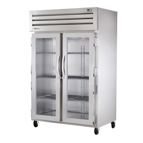 True STG2H-2G Stainless Steel and Aluminum Reach-In 2 Section SPEC SERIES Heated Cabinet with 2 Glass Doors - 208-230 Volts 1-Ph