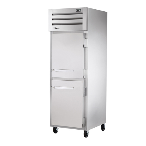 True STR1H-2HS Stainless Steel Reach-In 1 Section SPEC SERIES Heated Cabinet with 2 Half Size Solid Doors - 208-230 Volts 1-Ph