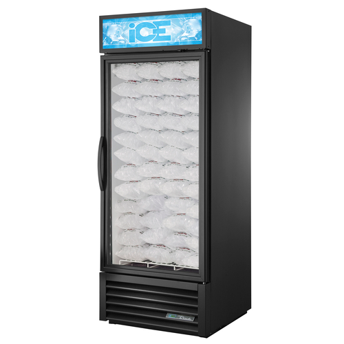 True GDIM-26NT-HC~TSL01 Vinyl Indoor Glass Door 1 Section Ice Merchandiser - 115 Volts 0.33 HP