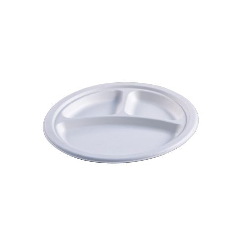 Empress EPL-93 9" Natural Bagasse 3-Comp Heavy Weight Plates (4 Packs of 125 Plates Per Case)