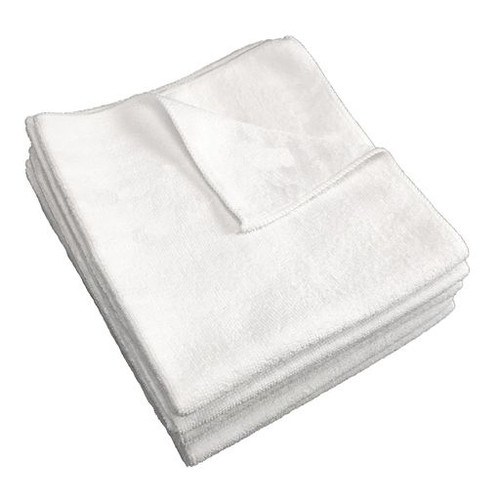 CTC M915112W 12" W x 1.5" H White Square Microfiber Terry Cloths - Pack/12