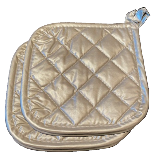CTC 40-1210 7" x 7" Silver Silicone Square Pot Holder - Pack/4