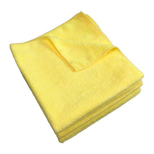 CTC M915112Y 12" W x 1.5" H Yellow Square Microfiber Terry Cloths