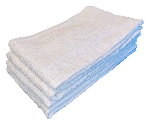 CTC 50-1007 16" x 19" White Cotton Rectangular Bar Towels