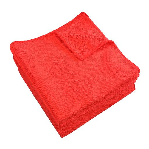 CTC M915107R 9" W x 2" H Red Rectangle Microfiber Terry Cloths