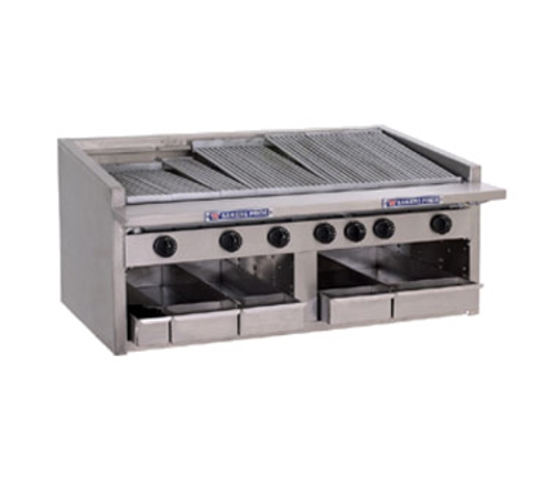 Bakers Pride C-72RS-LP 72" W Liquid Propane Countertop Radiant Charbroiler - 240,000 BTU
