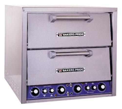 Bakers Pride DP-2 Double Deck Stainless Steel Countertop HearthBake Series Pizza or Bake Oven - 208 Volts 5,050 Watts