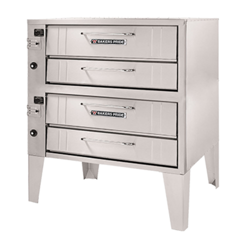 Bakers Pride 352-LP Stainless Steel Exterior (2) 8" High Decks Liquid Propane Super Deck Series Pizza Deck Oven - 140,000 BTU