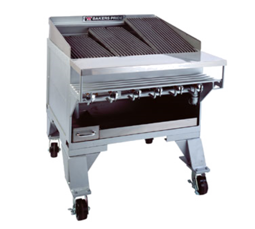 Bakers Pride CH-10-NG Stainless Steel Natural Gas Cast Iron Dante Series Charbroiler - 180,000 BTU