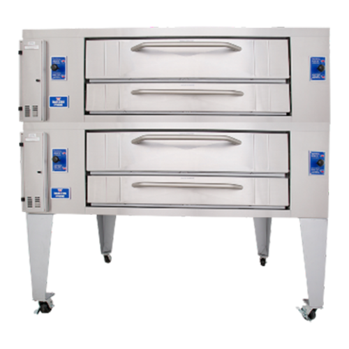 Bakers Pride Y-802BL-NG 66.25" W Double Deck Natural Gas Super Deck Series Pizza Deck Oven
