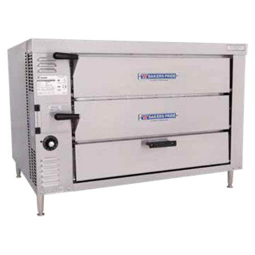 Bakers Pride GP61-HP-NG Double Deck Stainless Steel Natural Gas Countertop HearthBake Series Oven - 60,000 BTU