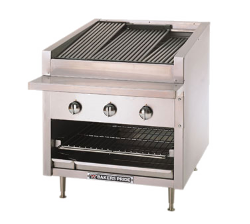 Bakers Pride C-24RS-R-NG 24" W Natural Gas Countertop Cast Iron Radiant Charbroiler - 60,000 BTU