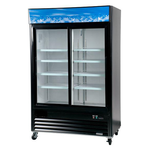 Universal Coolers RWI-54-SC 54" W Black Two Section Refrigerator Merchandiser