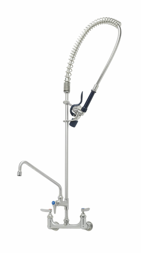 T&S Brass S-0133-A12-BJ 12.62" W 1.07 GPM Splash or Wall Mount with 8" Adjustable Centers EverSteel Pre-Rinse Unit