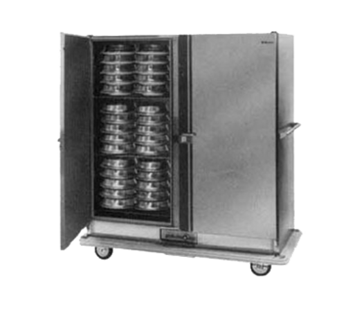 Carter-Hoffmann BB1000 96 Covered Plates Stainless Steel Double Doors Convertible Carter Mobile Banquet Cart - 120 Volts