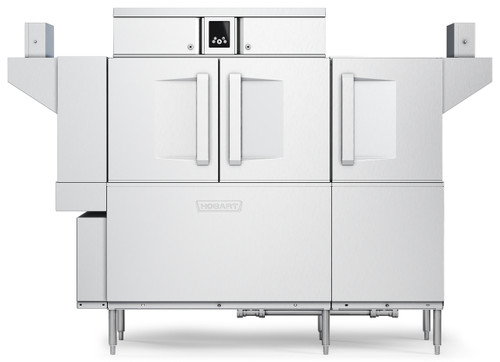 Hobart CL76-DWR+BUILDUP Low Temp Conveyor Dishwasher With Booster Heater 0.56 Gallon and Rack Stainless Steel Enclosure Panels Microprocessor Controls