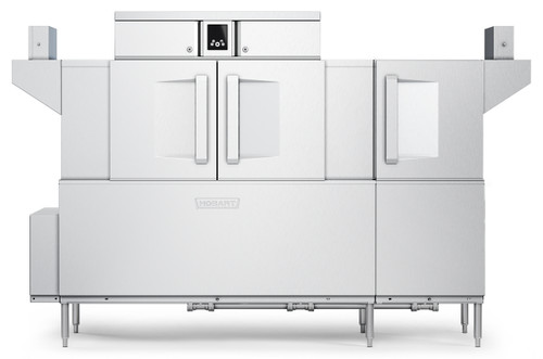 Hobart CL86-DWR+BUILDUP Low Temp Conveyor Dishwasher With Booster Heater 0.39 Gallon and Rack Stainless Steel Enclosure Panels