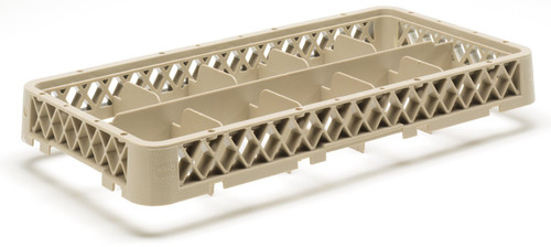 Vollrath HRC1 10" W x 19 3/4" D x 3 1/8" H Half Size 10 Compartments Co-Polymer Plastic Beige Traex Dishwasher Rack Dropped Extender