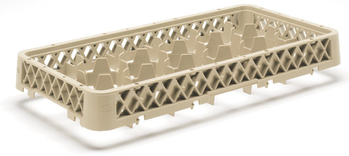 Vollrath HRD1 10" W x 19 3/4" D x 3 1/8" H Half Size 17 Compartments Co-Polymer Plastic Beige Traex Dishwasher Rack Dropped Extender