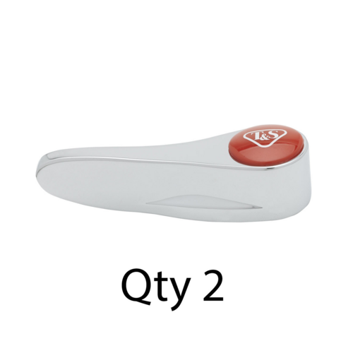 T&S Brass 001637-45NS-M2 0.18" Long Chrome Plated Red Index Lever Handle (Qty 2)