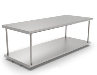 John Boos PTS26K-1872 Pass-Thru Shelf 72"W Double 10" Maximum Wall Thickness Wall Mount Brackets 16/300 Stainless Steel Construction