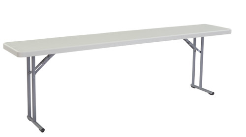 National Public Seating BT1896 18" W x 96" D 16 Gauge Cantelevered Speckled Gray Frame Heavy Duty Seminar Folding Table