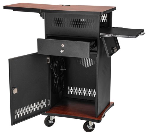 National Public Seating WZD 40" Cherrywood Top Oklahoma Sound The Wizard Presentation Cart