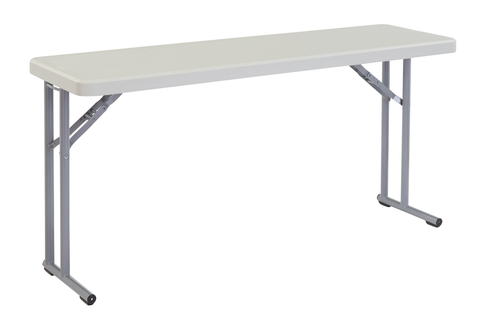 National Public Seating BT1860 18" W x 60" D 16 Gauge Cantelevered Speckled Gray Frame Heavy Duty Seminar Folding Table
