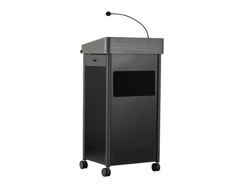 National Public Seating GSL-S 45.5" H Grey Handheld Microphone Plywood Oklahoma Sound Greystone Lectern