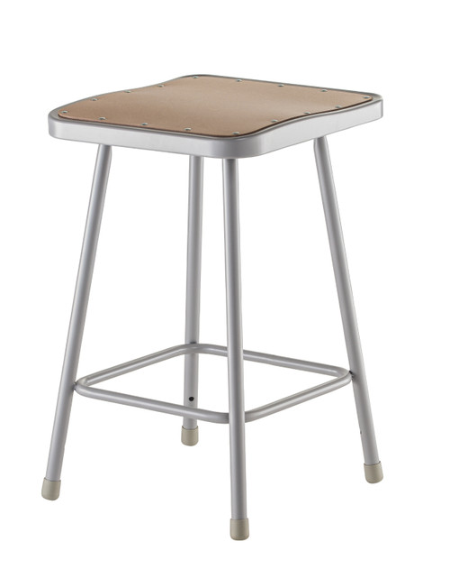 National Public Seating 6324 24" Square Hardboard Seat Steel Stool