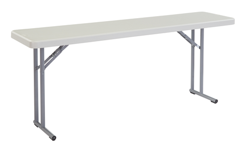 National Public Seating BT1872 18" W x 72" D 16 Gauge Cantelevered Speckled Gray Frame NPS Heavy Duty Seminar Folding Table