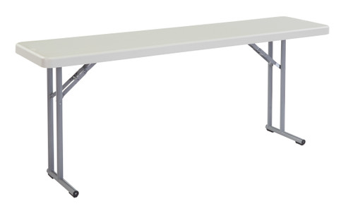 National Public Seating BT1872 18" W x 72" D 16 Gauge Cantelevered Speckled Gray Frame Heavy Duty Seminar Folding Table