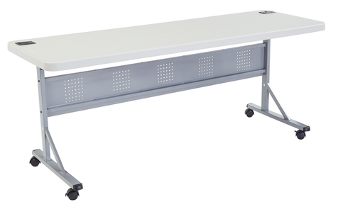 National Public Seating BPFT-2472 24" W x 72" D 16 Gauge Frame and Legs NPS Flip-N-Store Training Table