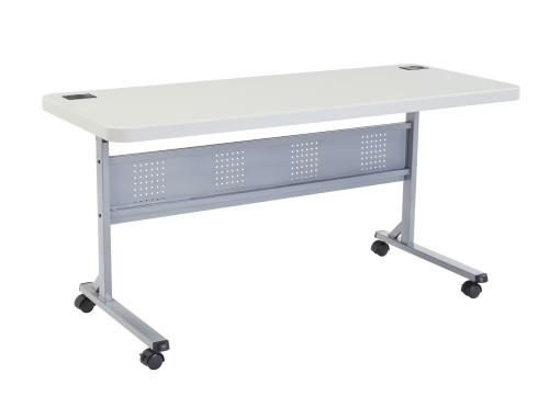 National Public Seating BPFT-2472 24" W x 72" D 16 Gauge Frame and Legs Flip-N-Store Training Table