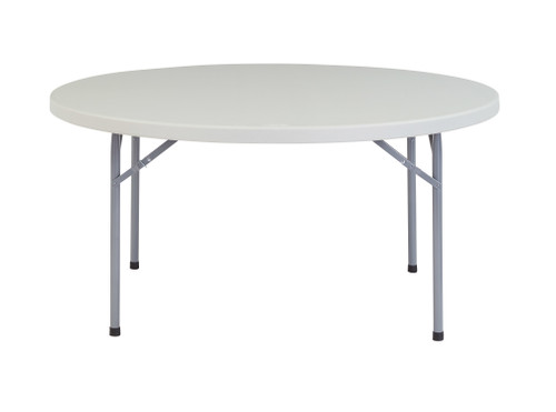 National Public Seating BT60R 60" Dia. Gray Molded Plastic Heavy Duty Round Folding Table